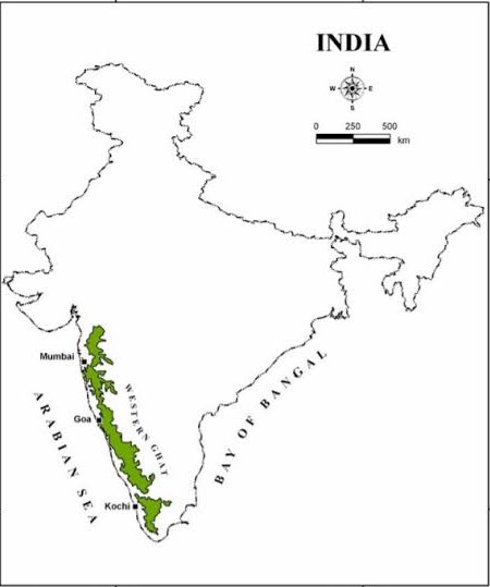 map of Western ghats